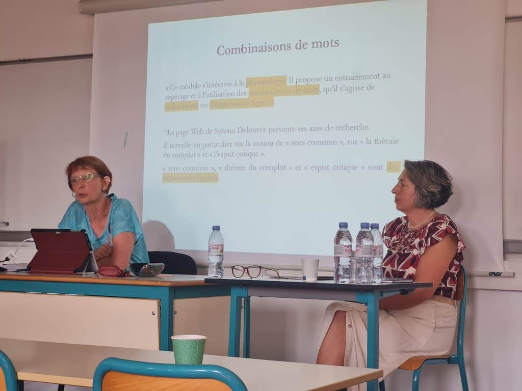 Chantal Parpette et Evelyne Rosen pour la conférence plénière